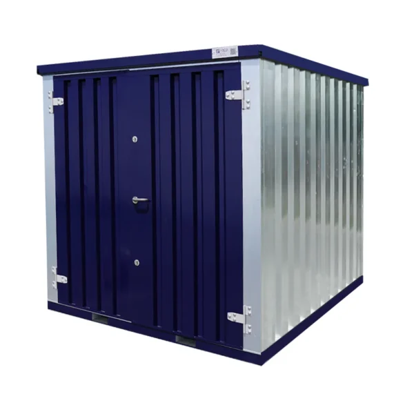 Container Smontabile 2x2m con Pavimento Rialzato - Bicolore Blu/Galvanizzato